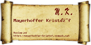 Mayerhoffer Kristóf névjegykártya