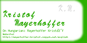 kristof mayerhoffer business card